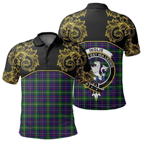 Inglis Modern Clan Polo Shirt, Scottish Tartan Inglis Modern Clans Polo Shirt Empire Style