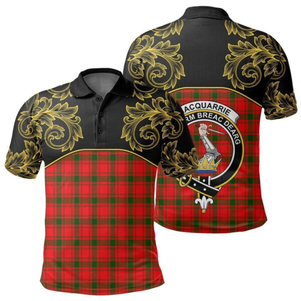 MacQuarrie Modern Clan Polo Shirt, Scottish Tartan MacQuarrie Modern Clans Polo Shirt Empire Style