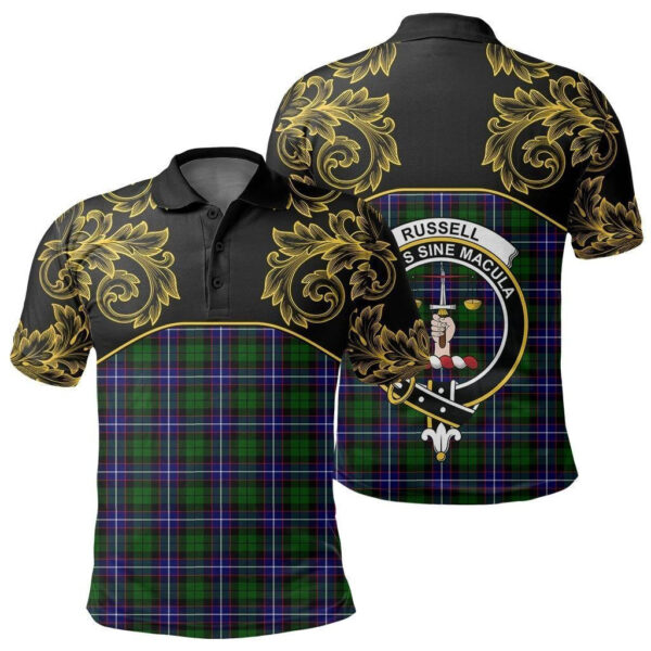 Russell Modern Clan Polo Shirt, Scottish Tartan Russell Modern Clans Polo Shirt Empire Style