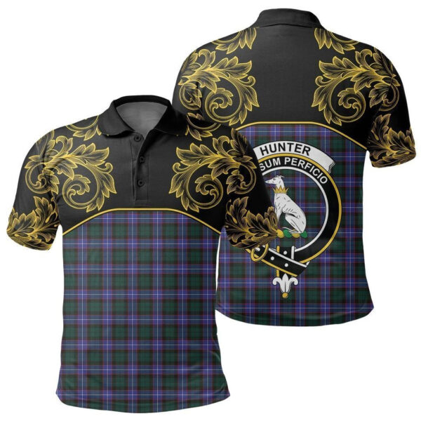 Hunter Modern Clan Polo Shirt, Scottish Tartan Hunter Modern Clans Polo Shirt Empire Style