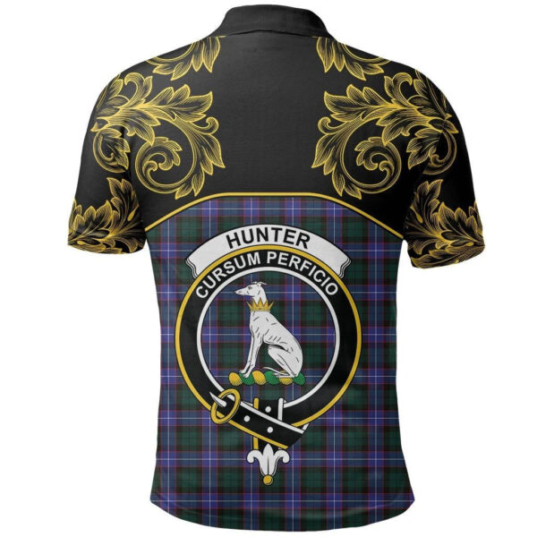 Hunter Modern Clan Polo Shirt, Scottish Tartan Hunter Modern Clans Polo Shirt Empire Style - Image 3