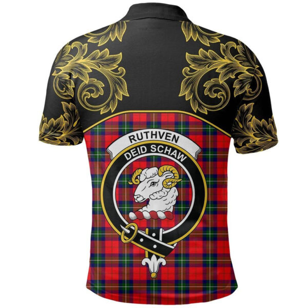 Ruthven Modern Clan Polo Shirt, Scottish Tartan Ruthven Modern Clans Polo Shirt Empire Style - Image 3