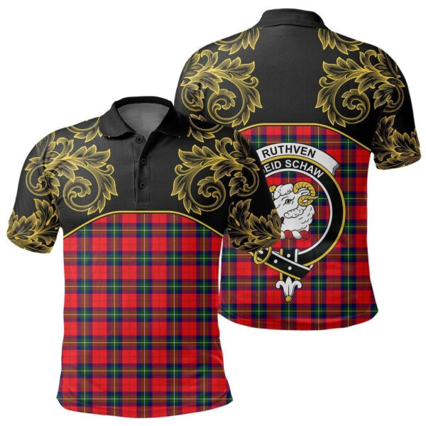 Ruthven Modern Clan Polo Shirt, Scottish Tartan Ruthven Modern Clans Polo Shirt Empire Style