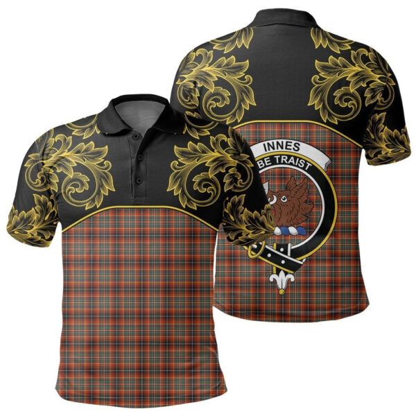 Innes Ancient Clan Polo Shirt, Scottish Tartan Innes Ancient Clans Polo Shirt Empire Style