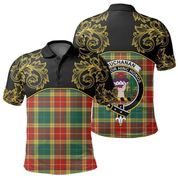 Buchanan Old Sett Clan Polo Shirt, Scottish Tartan Buchanan Old Sett Clans Polo Shirt Empire Style