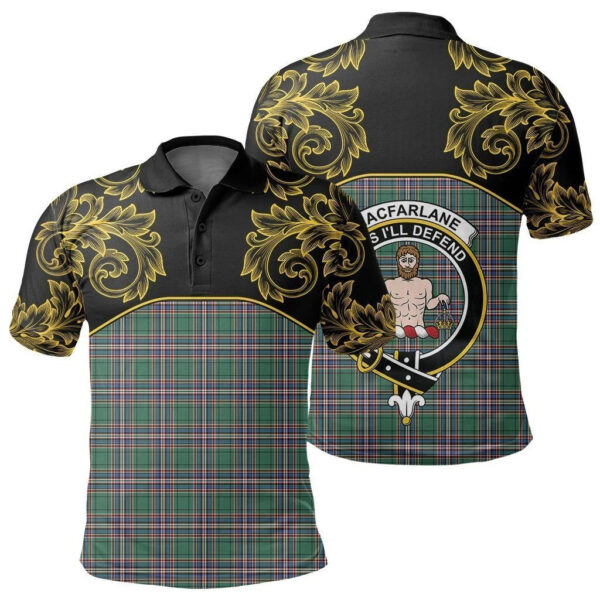 MacFarlane Hunting Ancient Clan Polo Shirt, Scottish Tartan MacFarlane Hunting Ancient Clans Polo Shirt Empire Style