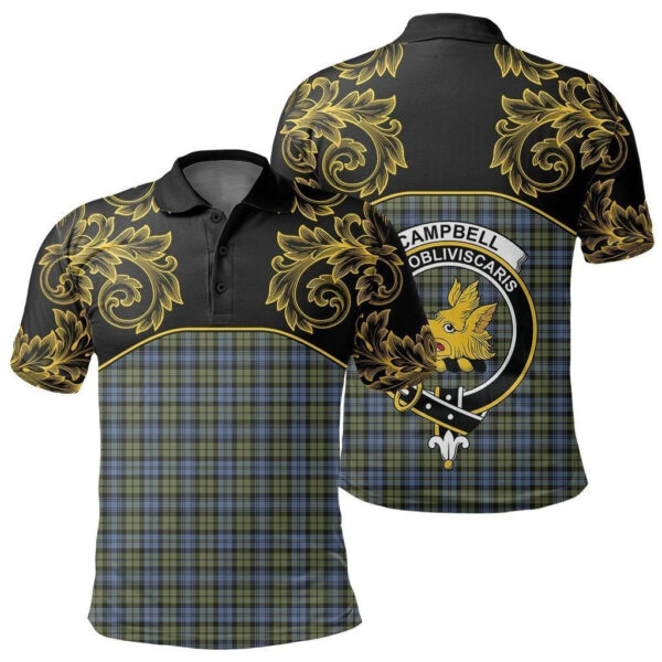 Campbell Faded Clan Polo Shirt, Scottish Tartan Campbell Faded Clans Polo Shirt Empire Style