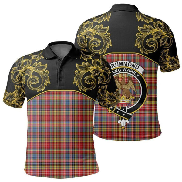 Drummond of Strathallan Clan Polo Shirt, Scottish Tartan Drummond of Strathallan Clans Polo Shirt Empire Style