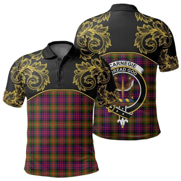 Carnegie Modern Clan Polo Shirt, Scottish Tartan Carnegie Modern Clans Polo Shirt Empire Style