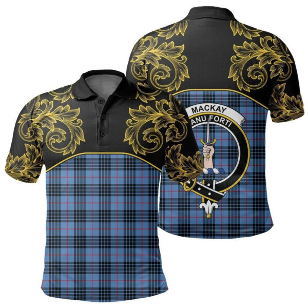 MacKay Blue Clan Polo Shirt, Scottish Tartan MacKay Blue Clans Polo Shirt Empire Style