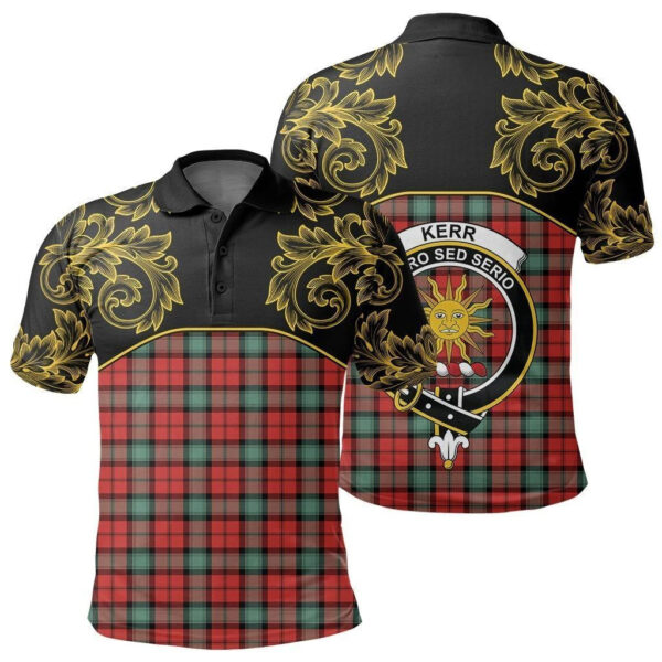 Kerr Ancient Clan Polo Shirt, Scottish Tartan Kerr Ancient Clans Polo Shirt Empire Style