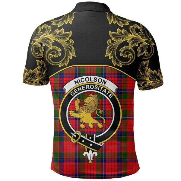 Nicolson Modern Clan Polo Shirt, Scottish Tartan Nicolson Modern Clans Polo Shirt Empire Style - Image 3