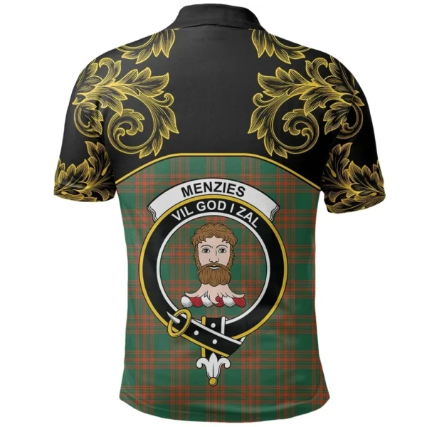 Menzies Green Ancient Clan Polo Shirt, Scottish Tartan Menzies Green Ancient Clans Polo Shirt Empire Style - Image 3