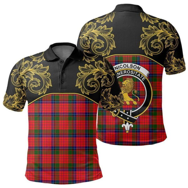 Nicolson Modern Clan Polo Shirt, Scottish Tartan Nicolson Modern Clans Polo Shirt Empire Style