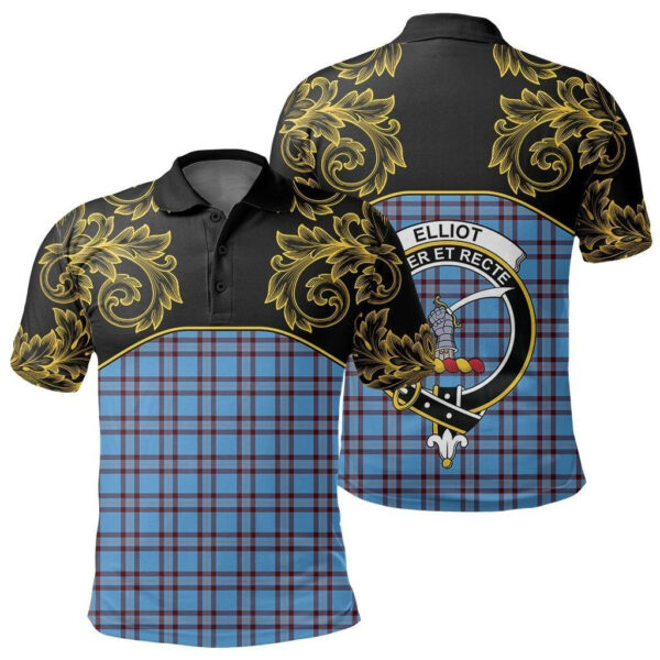 Elliot Ancient Clan Polo Shirt, Scottish Tartan Elliot Ancient Clans Polo Shirt Empire Style