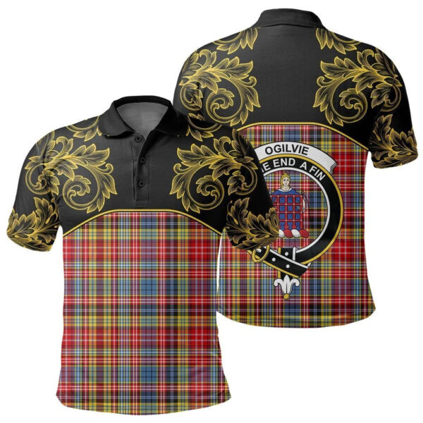 Ogilvie of Airlie Ancient Clan Polo Shirt, Scottish Tartan Ogilvie of Airlie Ancient Clans Polo Shirt Empire Style