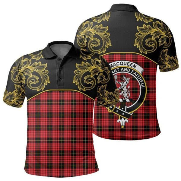 MacQueen Modern Clan Polo Shirt, Scottish Tartan MacQueen Modern Clans Polo Shirt Empire Style