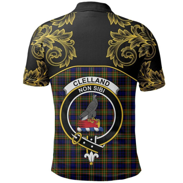 Clelland Modern Clan Polo Shirt, Scottish Tartan Clelland Modern Clans Polo Shirt Empire Style - Image 3