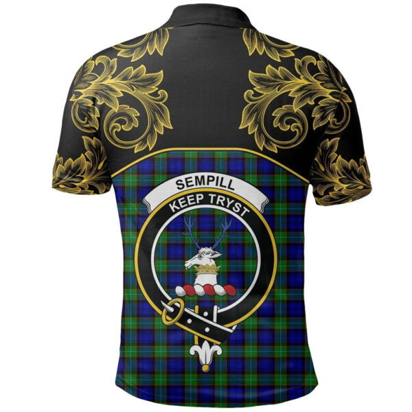 Sempill Modern Clan Polo Shirt, Scottish Tartan Sempill Modern Clans Polo Shirt Empire Style - Image 3