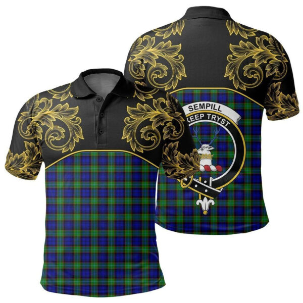 Sempill Modern Clan Polo Shirt, Scottish Tartan Sempill Modern Clans Polo Shirt Empire Style