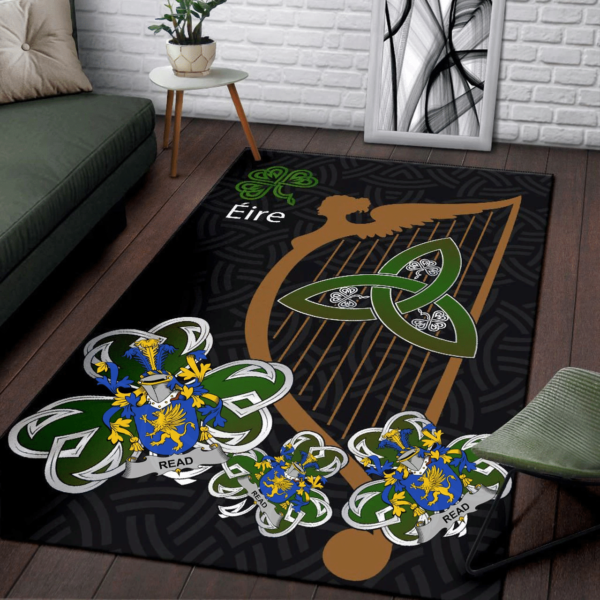 Ireland Area Rug - Read Family Crest Area Rug - Harp And Shamrock - Image 3