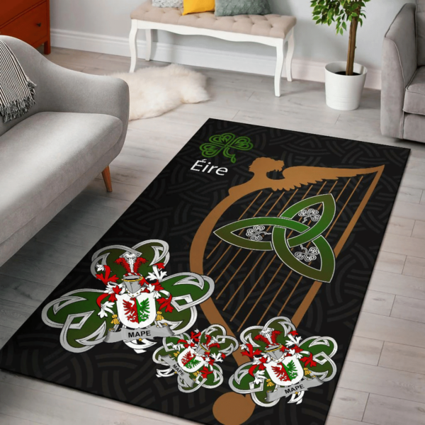 Ireland Area Rug - Mape Family Crest Area Rug - Harp And Shamrock - Image 2