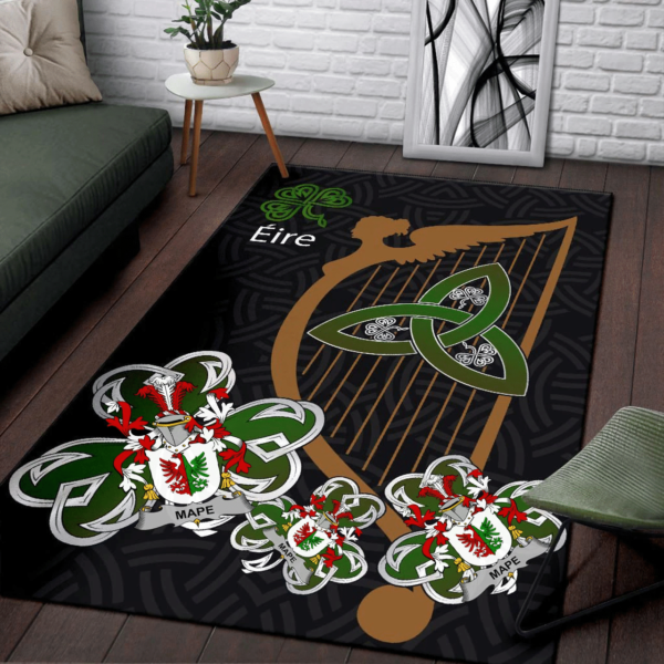 Ireland Area Rug - Mape Family Crest Area Rug - Harp And Shamrock - Image 3