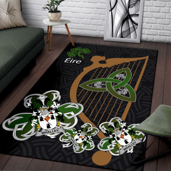 Ireland Area Rug - Whalley Family Crest Area Rug - Harp And Shamrock - Image 3