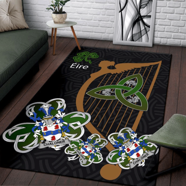 Ireland Area Rug - Chaloner Family Crest Area Rug - Harp And Shamrock - Image 3