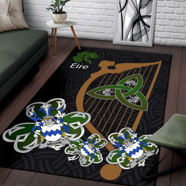 Ireland Area Rug - Meighe Family Crest Area Rug - Harp And Shamrock - Image 3