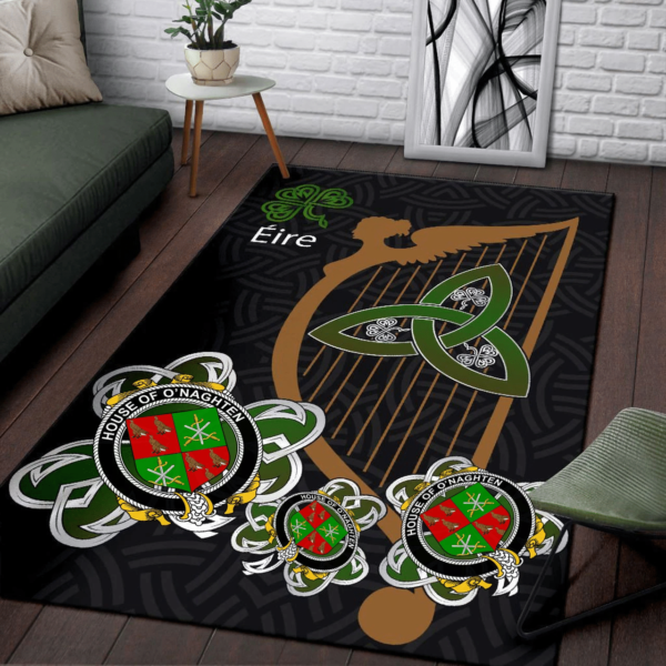 Ireland Area Rug - House of O'NAGHTEN Family Crest Area Rug - Harp And Shamrock - Image 3