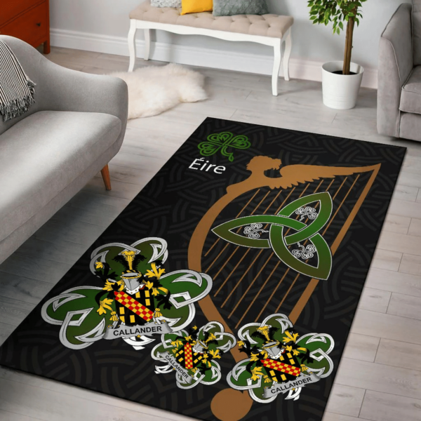 Ireland Area Rug - Callander Family Crest Area Rug - Harp And Shamrock - Image 2