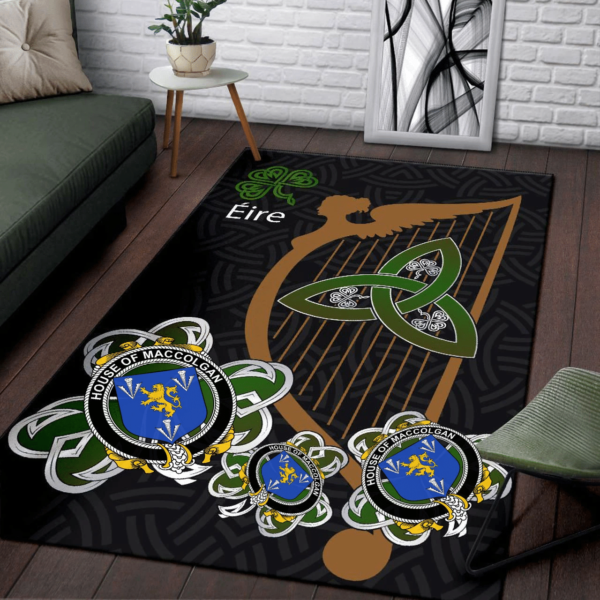 Ireland Area Rug - House of MACCOLGAN Family Crest Area Rug - Harp And Shamrock - Image 3