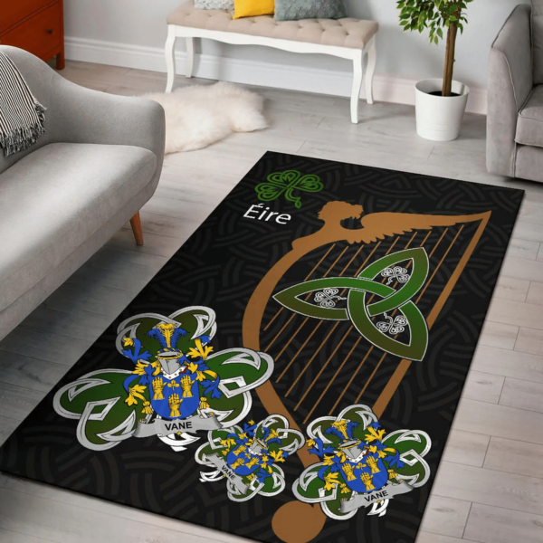 Ireland Area Rug - Vane Family Crest Area Rug - Harp And Shamrock - Image 2