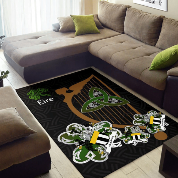 Ireland Area Rug - McGinty Family Crest Area Rug - Harp And Shamrock