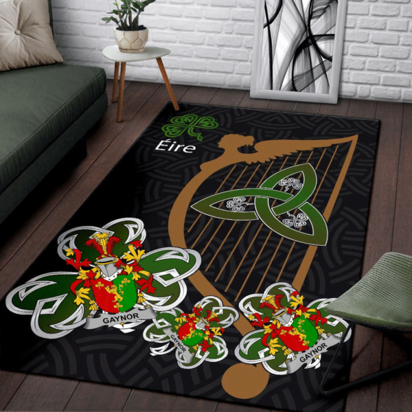 Ireland Area Rug - Gaynor or McGaynor Family Crest Area Rug - Harp And Shamrock - Image 3