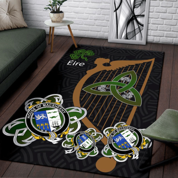 Ireland Area Rug - House of MACSHEEHY Family Crest Area Rug - Harp And Shamrock - Image 3