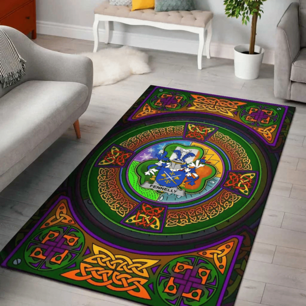 Ireland Area Rug - Fennelly or O'Fennelly Family Crest Area Rug - Celtic Elements