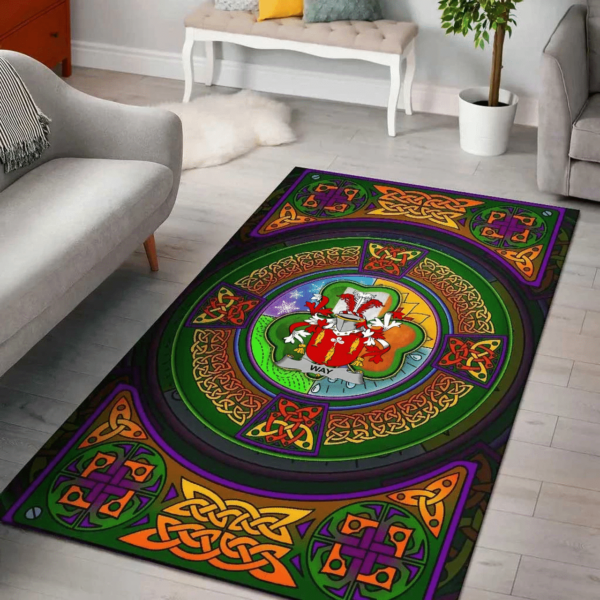 Ireland Area Rug - Way Family Crest Area Rug - Celtic Elements