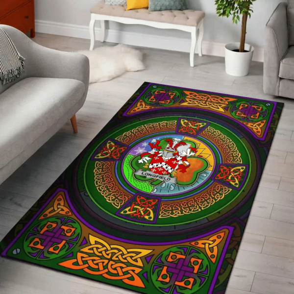 Ireland Area Rug - Longfield Family Crest Area Rug - Celtic Elements