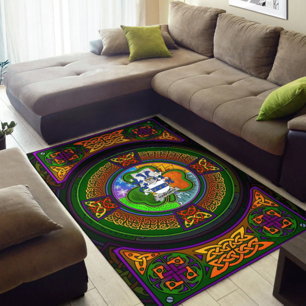 Ireland Area Rug - Harforth Family Crest Area Rug - Celtic Elements - Image 2