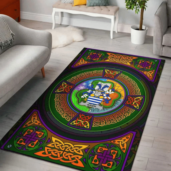 Ireland Area Rug - Aiken Family Crest Area Rug - Celtic Elements