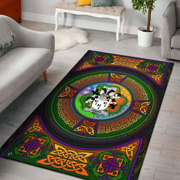 Ireland Area Rug - Gibbs Family Crest Area Rug - Celtic Elements