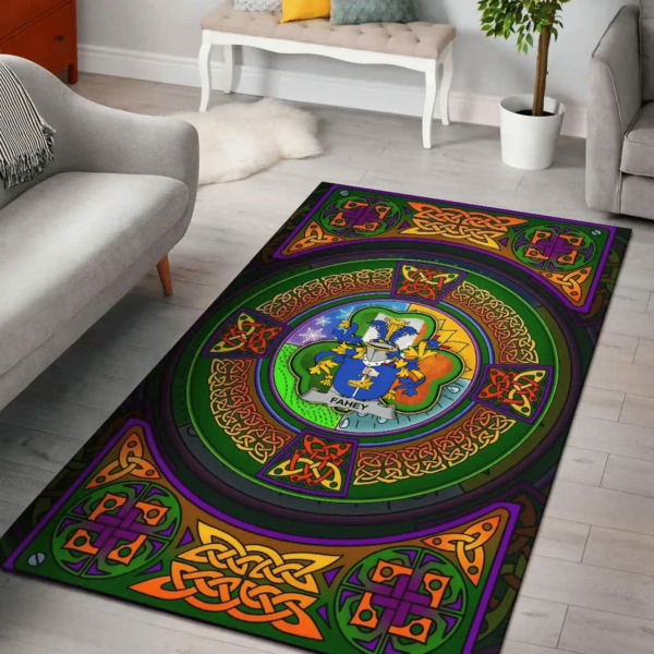 Ireland Area Rug - Fahey or O'Fahy Family Crest Area Rug - Celtic Elements