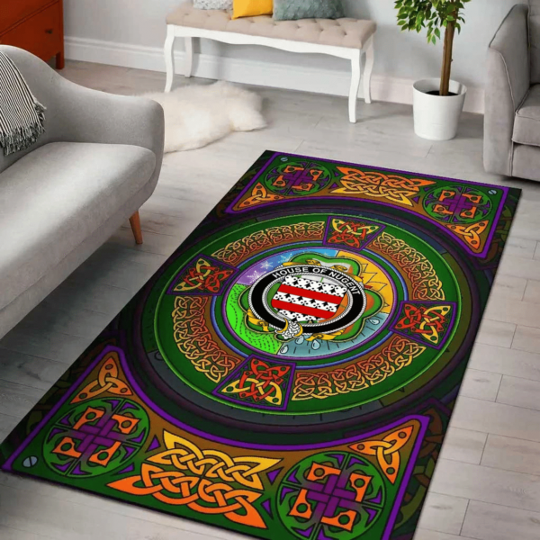 Ireland Area Rug - House of NUGENT Family Crest Area Rug - Celtic Elements