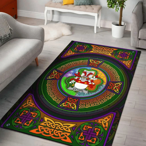 Ireland Area Rug - St.John Family Crest Area Rug - Celtic Elements