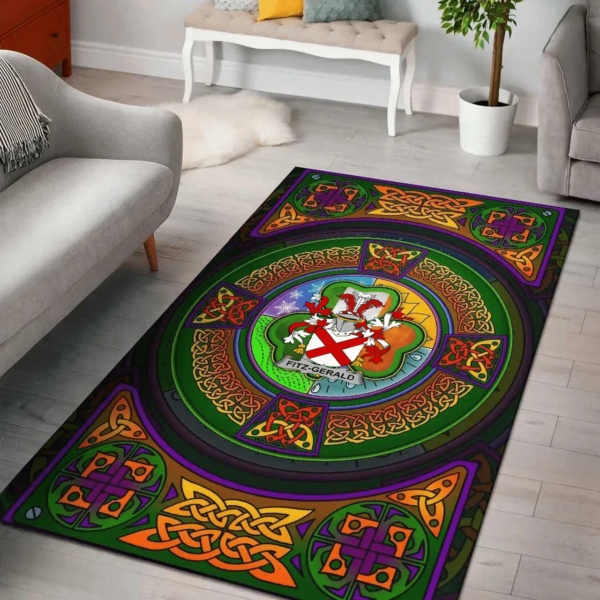 Ireland Area Rug - Fitz-Gerald Family Crest Area Rug - Celtic Elements