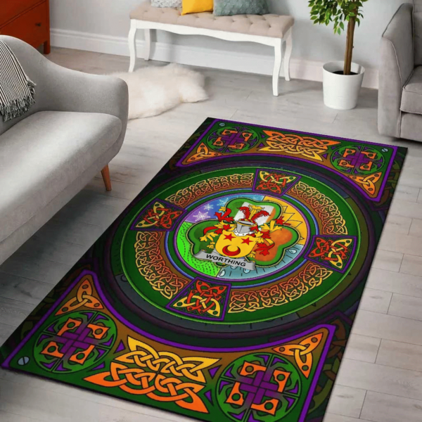 Ireland Area Rug - Worthing Family Crest Area Rug - Celtic Elements