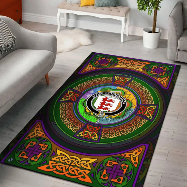 Ireland Area Rug - House of MACMAHON (Thomond) Family Crest Area Rug - Celtic Elements