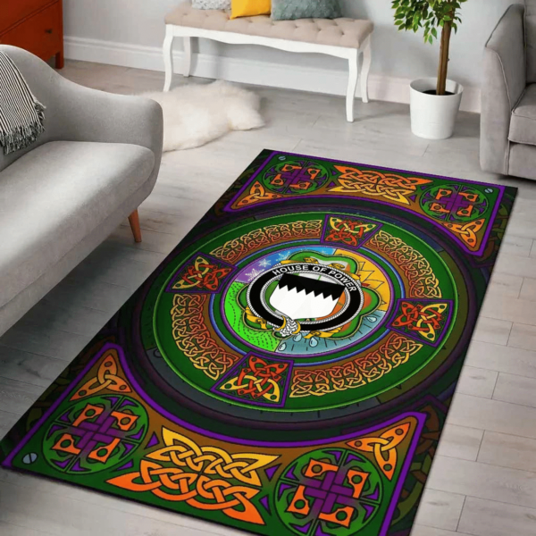 Ireland Area Rug - House of POWER Family Crest Area Rug - Celtic Elements